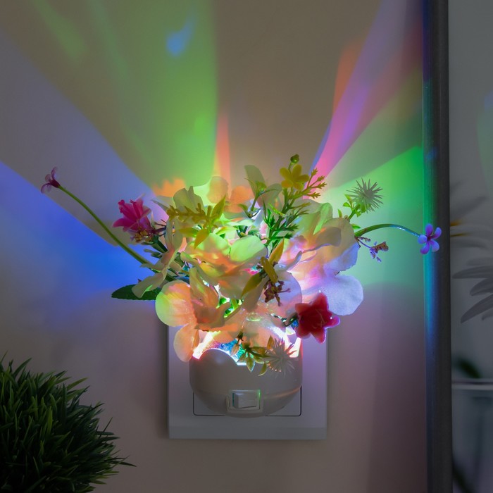 Ночник "Букет цветов" LED RGB 5х8х12 см
