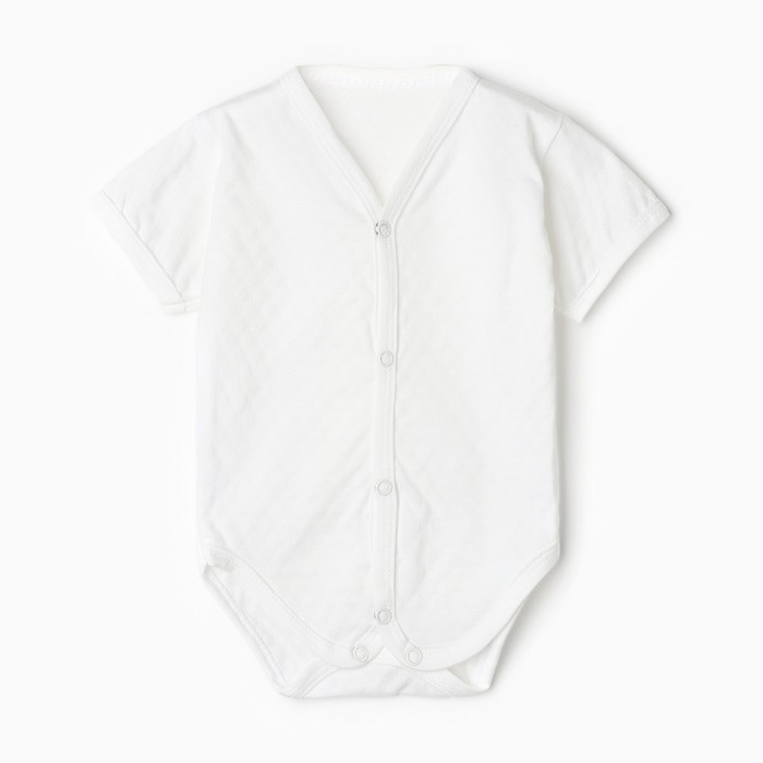 Боди с коротким рукавом цвет молочный, ажур, рост 62 см - Фото 1