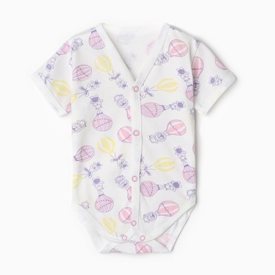 Боди с коротким рукавом «Воздушный шар», цвет розовый, рост 62 см