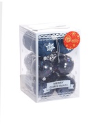 Ёлочные игрушки «Зимняя музыка», шары новогодние, набор d=6 см, 12 шт., узор, синий - фото 8082410