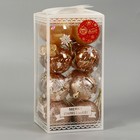 Набор шаров пластик d-6 см, 16 шт "Мелодия" узор блеск, золото - фото 22415684