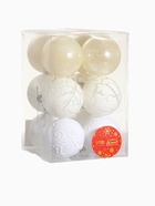 Ёлочные игрушки «Мелодия», шары новогодние, d=6 см, 12 шт., узор треск, белый 9510645