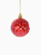 Ёлочные игрушки «Мелодия», шары новогодние, пластик, набор d=6 см, 16 шт., узор треск, красный 9510649