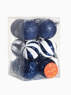 Ёлочные игрушки «Мелодия», d=6 см, набор 12 шт., полосы, бело-синий - Фото 7