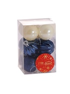 Ёлочные игрушки «Мелодия» грани, шары новогодние, d=4 см, набор 12 шт., белый/синий 9510655