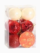 Ёлочные игрушки «Мелодия», шары новогодние, d=4 см, набор 12 шт., белый/красный - Фото 6