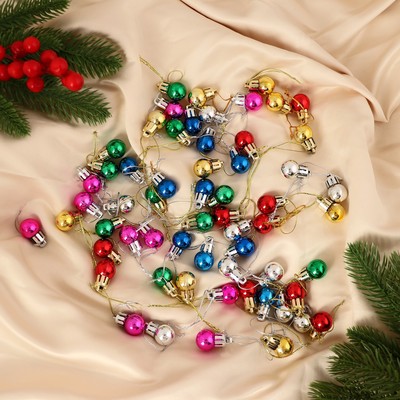 Ёлочные игрушки «Мелодия», шары новогодние, d=2 см, набор 60 шт., глянец, МИКС