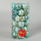 Ёлочные игрушки «Мелодия», шары новогодние, d=4 см, набор 30 шт., орнамент, зелёный - Фото 2