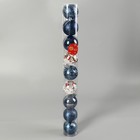 Набор шаров пластик d-6 см, 9 шт "Мелодия" веточки блеск узор, синий - Фото 2