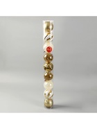 Ёлочные игрушки «Мелодия», шары новогодние, d=8 см, набор 9 шт., полосы, бело-золотой - Фото 3