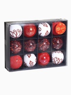 Ёлочные игрушки «Мелодия элитная», шары новогодние, d=6 см, набор 12 шт., ассорти, белый/красный - фото 7488679