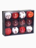 Ёлочные игрушки «Мелодия элитная», шары новогодние, d=6 см, набор 12 шт., ассорти, белый/красный - фото 119537738