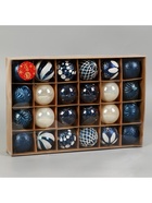 Ёлочные игрушки «Мелодия» ассорти люкс, шары новогодние, d=6 см, набор 24 шт., бело-синий - Фото 6