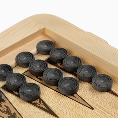 Нарды "Конь", деревянная доска 60 х 60 см, с полем для игры в шашки