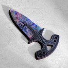 Сувенир деревянный "Тычковый нож", малый, фиолетовый с узорами - фото 319756781