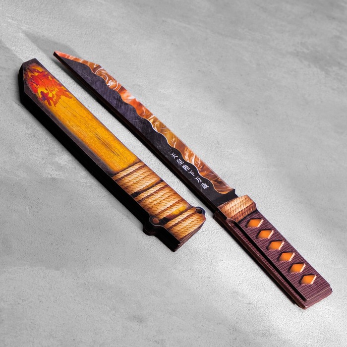 Сувенир деревянный "Нож Танто", в ножнах, оранжевый - Фото 1