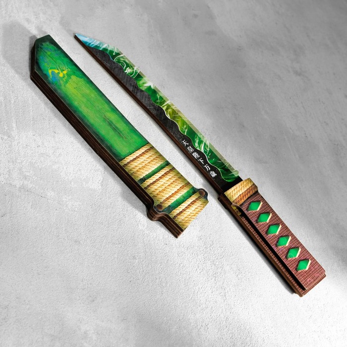 Сувенир деревянный &quot;Нож Танто&quot;, в ножнах, зеленый