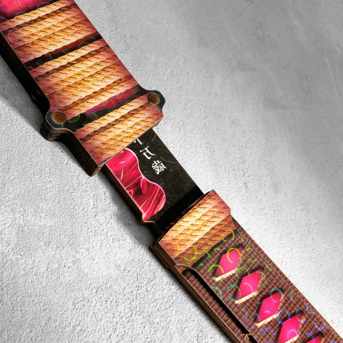 Сувенир деревянный "Нож Танто", в ножнах, розовый - фото 1906338358