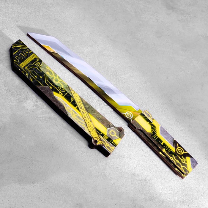 Сувенир деревянный "Нож Танто", в ножнах, желтый - Фото 1