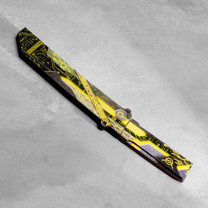 Сувенир деревянный "Нож Танто", в ножнах, желтый