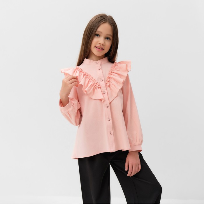 Блузка для девочки MINAKU цвет светло-розовый, рост 122 см - фото 1907786039