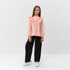 Блузка для девочки MINAKU цвет светло-розовый, рост 134 см - Фото 2