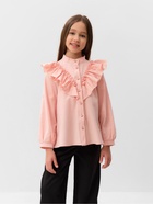 Блузка для девочки MINAKU: Cotton collection, светло-розовая, рост 146 см - Фото 4