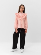 Блузка для девочки MINAKU: Cotton collection, светло-розовая, рост 146 см - Фото 9