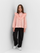 Блузка для девочки MINAKU: Cotton collection, светло-розовая, рост 146 см - Фото 10