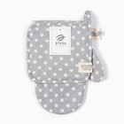 Кухонный набор «Этель. Звёзды»: варежка 20×28 см, прихватка 19×19 см, серый - Фото 5