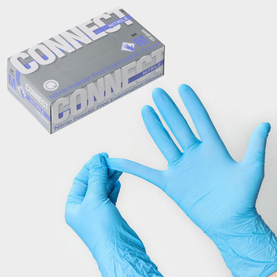 Перчатки нитриловые Nitrile, смотровые, нестерильные, размер M, 100 шт/уп (50 пар), цвет голубой