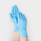 Перчатки нитриловые «Nitrile», смотровые, нестерильные, размер M, 100 шт/уп (50 пар), цвет голубой - Фото 3