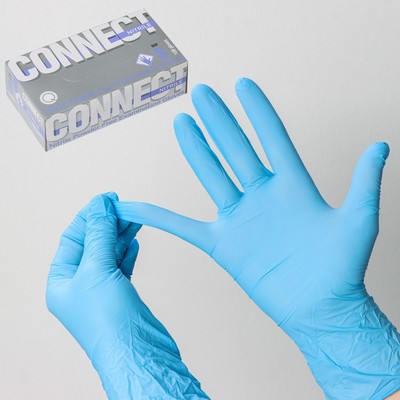 Перчатки нитриловые Nitrile, смотровые, нестерильные, размер S, 100 шт/уп (50 пар), цвет голубой