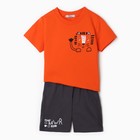 Комплект для мальчика (футболка, шорты), цвет оранжевый, рост 104 см - фото 10812590
