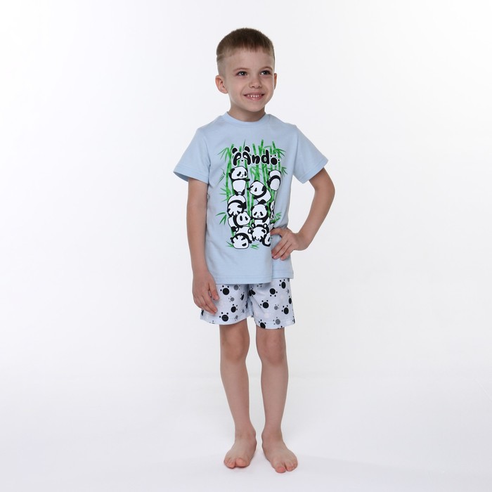 Пижама для мальчика, цвет голубой, рост 98 см - Фото 1