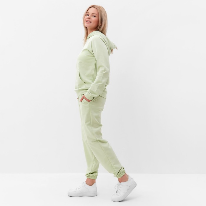 Костюм женский (толстовка, брюки), цвет нежно-зелёный, размер 52 65204