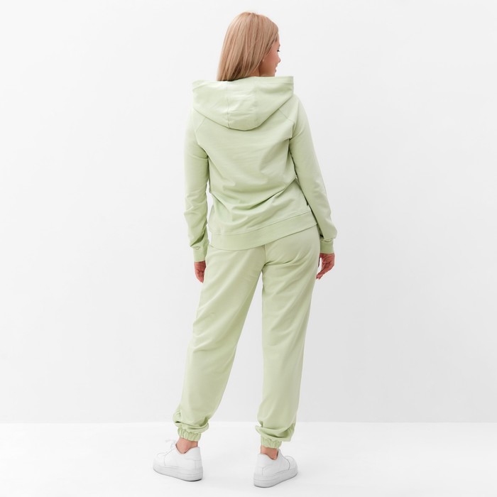 Костюм женский (толстовка, брюки), цвет нежно-зелёный, размер 52 65204