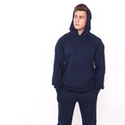 Костюм мужской (толстовка, брюки), цвет тёмно-синий, размер 50 - Фото 4