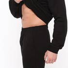Костюм мужской (толстовка, брюки), цвет чёрный, размер 48 - Фото 3