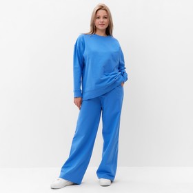 Костюм женский (свитшот/брюки), цвет голубой, размер 44