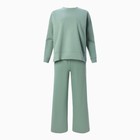 Костюм женский (свитшот/брюки), цвет оливковый, размер 44 - фото 24580585