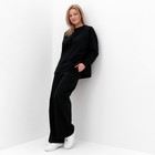 Костюм женский (свитшот/брюки), цвет чёрный, размер 42 - Фото 3
