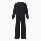Костюм женский (свитшот/брюки), цвет чёрный, размер 46 - фото 22504407
