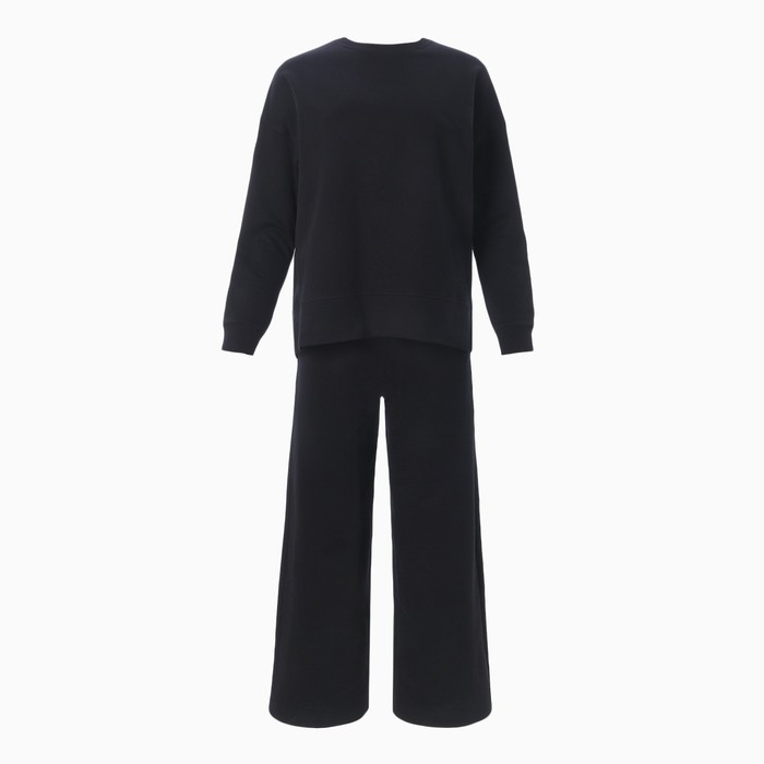 Костюм женский (свитшот/брюки), цвет чёрный, размер 48 65241