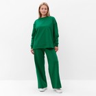 Костюм женский (свитшот/брюки), цвет зелёный, размер 42 - фото 10768060