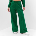 Костюм женский (свитшот/брюки), цвет зелёный, размер 50 - фото 24319087