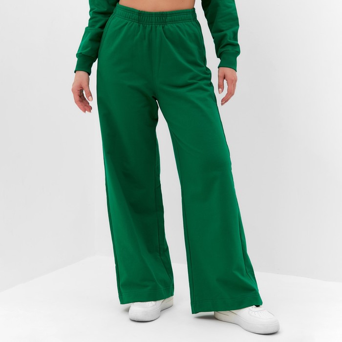 Костюм женский (свитшот/брюки), цвет зелёный, размер 52 65249