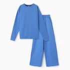 Комплект (свитшот, брюки) для девочки, цвет голубой, рост 152-158 см - фото 10950162