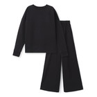 Комплект (свитшот, брюки) для девочки, цвет черный, рост 158-164 см - фото 10950202