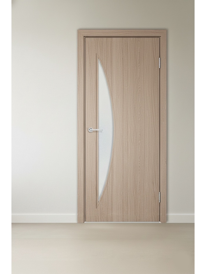 Дверное полотно ламинированное «ДО 6», со стеклом, 2000×700 мм, цвет шимо светлый - Фото 1